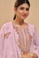 Georgette Pink Palazzo Suit in Embroidered