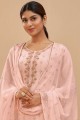 Palazzo Suit in Georgette with Embroidered Peach