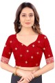 Red Embroidered in Silk Saree