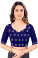 Saree in Blue Silk Embroidered