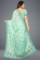 Saree with Embroidered Silk Green