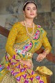 Saree in Mustard  Patola silk with Printed