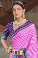Saree in pink  Patola silk with Printed