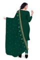 Green Salwar Kameez in Embroidered Georgette