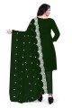 Green Salwar Kameez with Embroidered Georgette