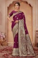 Banarasi silk Banarasi Saree in Weaving Purple