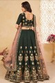 Green Party Lehenga Choli in Embroidered Silk