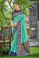 Banarasi Saree in Sea green Silk with Zari,embroidered,weaving