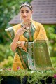 Zari,embroidered,weaving Silk Banarasi Saree in Yellow