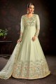 Anarkali Suit in Green with Net Embroidered