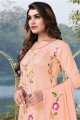 Cotton Salwar Kameez with Embroidered in Peach