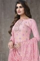 Pink Salwar Kameez with Embroidered Cotton