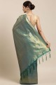 Green Saree in Silk Zari,weaving