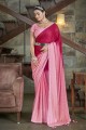 Silk Saree in Pink with Stone with moti