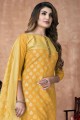 Banarasi silk Salwar Kameez in Yellow with Weaving