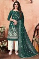 Cotton Green Salwar Kameez in Embroidered