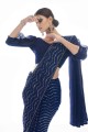 Thread,embroidered Georgette Party Wear Saree in Navy blue