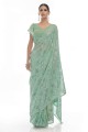 Sea green Thread,embroidered Georgette Party Wear Saree