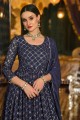 Blue Georgette Embroidered Diwali Salwar Kameez with Dupatta