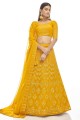 Mustard  Georgette Embroidered Party Lehenga Choli with Dupatta