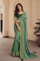 Light green Saree in Zari,embroidered Silk