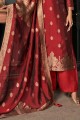 Weaving Diwali  Palazzo Suit in Red Silk