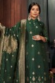 Silk Diwali Palazzo Suit with Weaving in Green