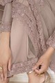 Net rose Pink Salwar Kameez with Embroidered
