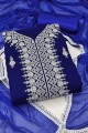 Blue Salwar Kameez in Embroidered Georgette