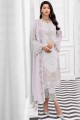 Faux georgette Pakistani Salwar Kameez with Embroidered