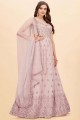 Anarkali Suit Rose pink  in Faux georgette with Embroidered