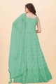Faux georgette Anarkali Suit with Embroidered