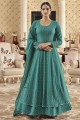 Embroidered Green Faux georgette Anarkali Suit