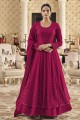 Embroidered Faux georgette Anarkali Suit in Maroon with Dupatta