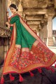Green Lace border karva chauth Banarasi Saree in Banarasi silk