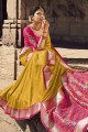Banarasi silk Lace border Mustard Banarasi Saree with Blouse