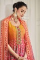 Multicolor Navaratri Gown Dress in Silk with Digital print