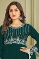 Islamic Embroidered Faux georgette Sharara Suit in Green