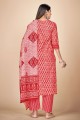 Palazzo Suit in Red Rayon with Printed
