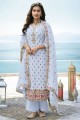 Sky blue Embroidered Pakistani Palazzo Suit in Faux georgette