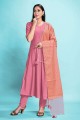 Printed Rayon Palazzo Suit in Peach with Dupatta