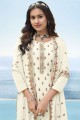 Embroidered Faux georgette Diwali  Palazzo Suit in Off white