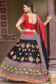 Cotton Navratri Chaniya Choli with Embroidered in Black