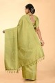 Silk Weaving Beige Karva Chauth Saree with Blouse
