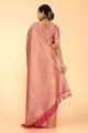 Pink Karva Chauth Saree in Weaving Silk