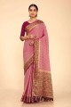 Purple Weaving Georgette and silk Karva Chauth Saree