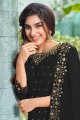 Stone with moti Patiala Suit in Black Faux georgette