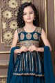 Rama Diwali Girls Dress in Embroidered Faux georgette