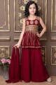 Diwali Faux georgette Girls Dress with Embroidered