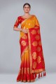 weaving Banarasi silk Banarasi Saree in Yellow